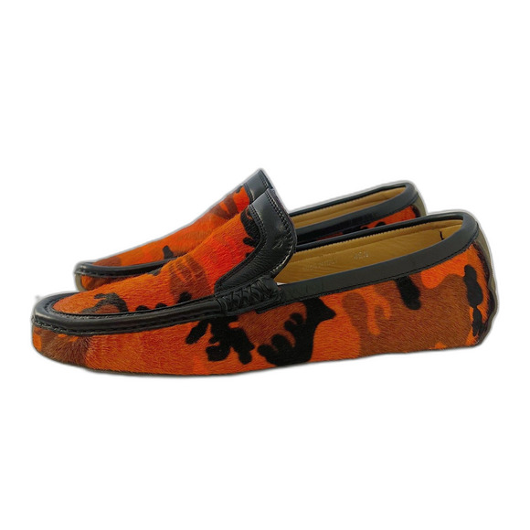Harrys of London RARE Men\'s Orange Camo Calf Hair Loafers Driving Size 9.5 main image 6